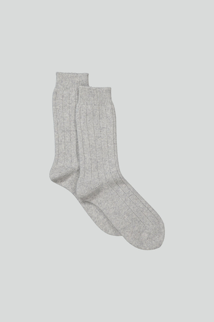 NN07 Sock One Logo 9055 Wool Sock in Grey Melange | Buster McGee