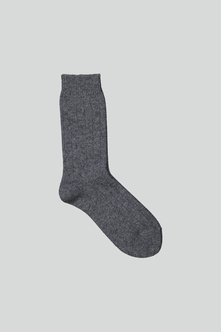 NN07 Sock One Logo 9055 Wool Sock in Antracite Melange | Buster McGee