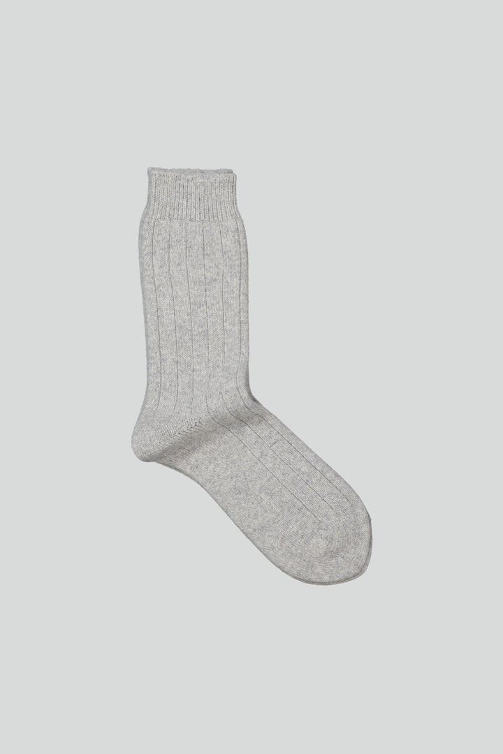 NN07 Sock One Logo 9055 Wool Sock in Grey Melange | Buster McGee