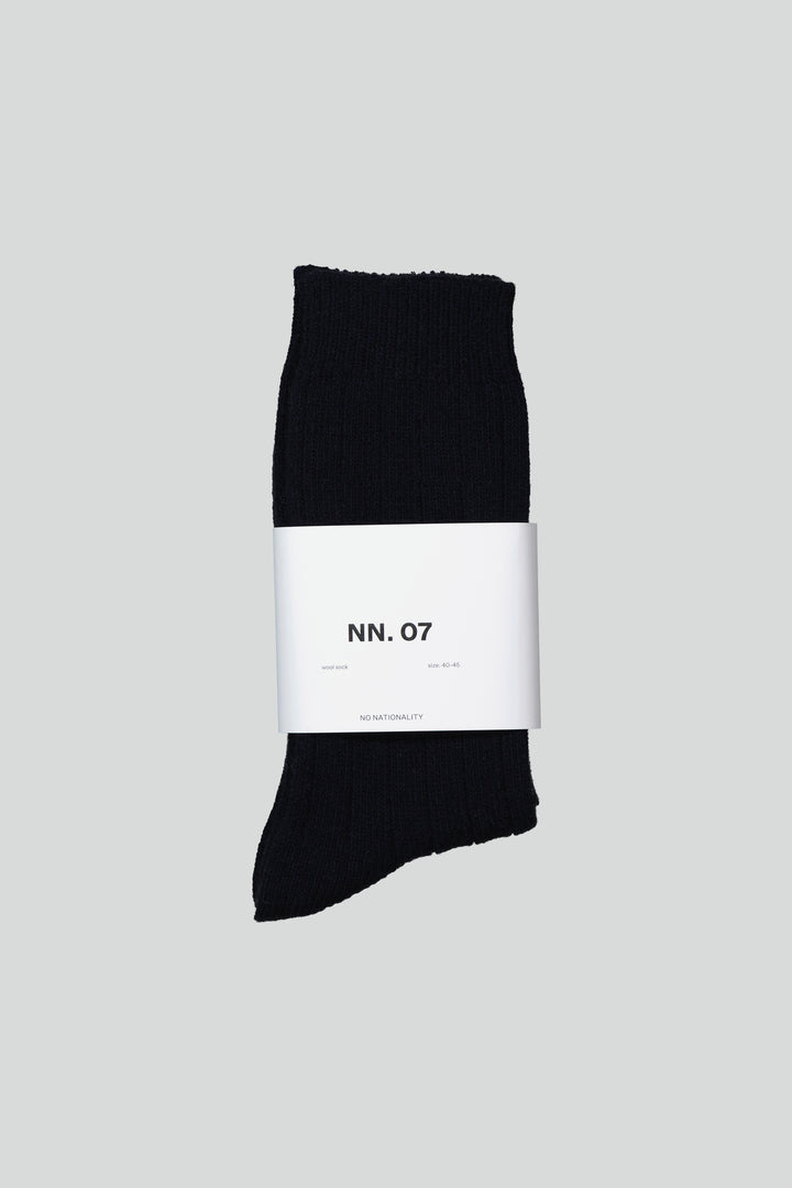 NN07 Sock One Logo 9055 Wool Sock in Navy Blue | Buster McGee