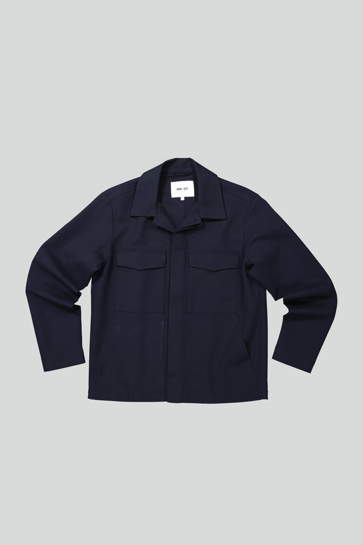 NN07 Talon 1722 Overshirt in Navy Blue | Buster McGee