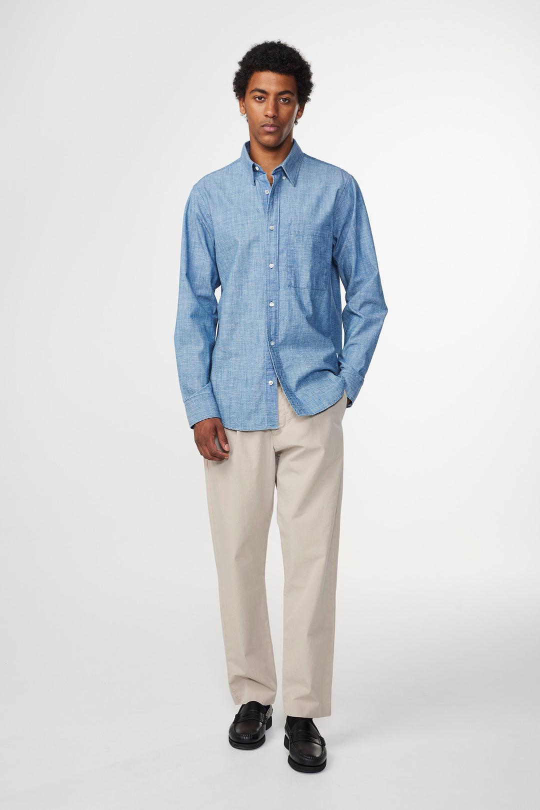 NN07 Cohen 5739 Long Sleeve Shirt in Light Indigo | Buster McGee