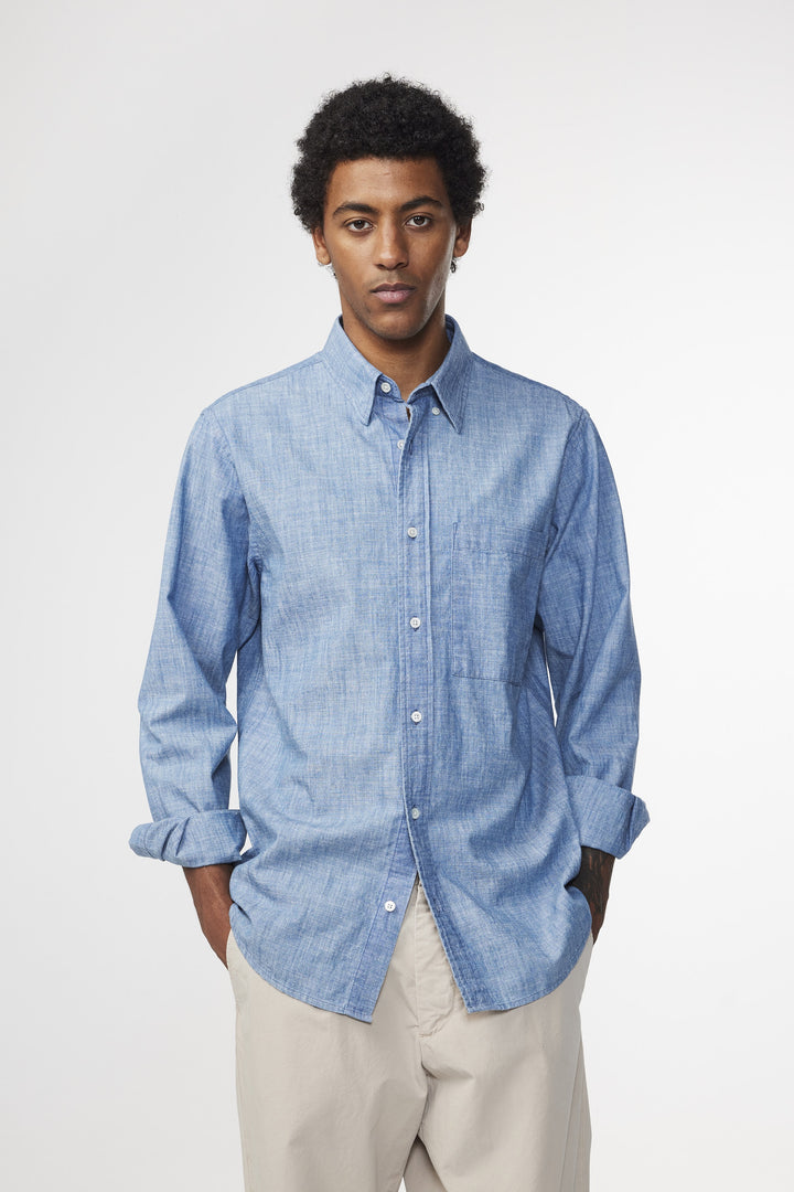 NN07 Cohen 5739 Long Sleeve Shirt in Light Indigo | Buster McGee