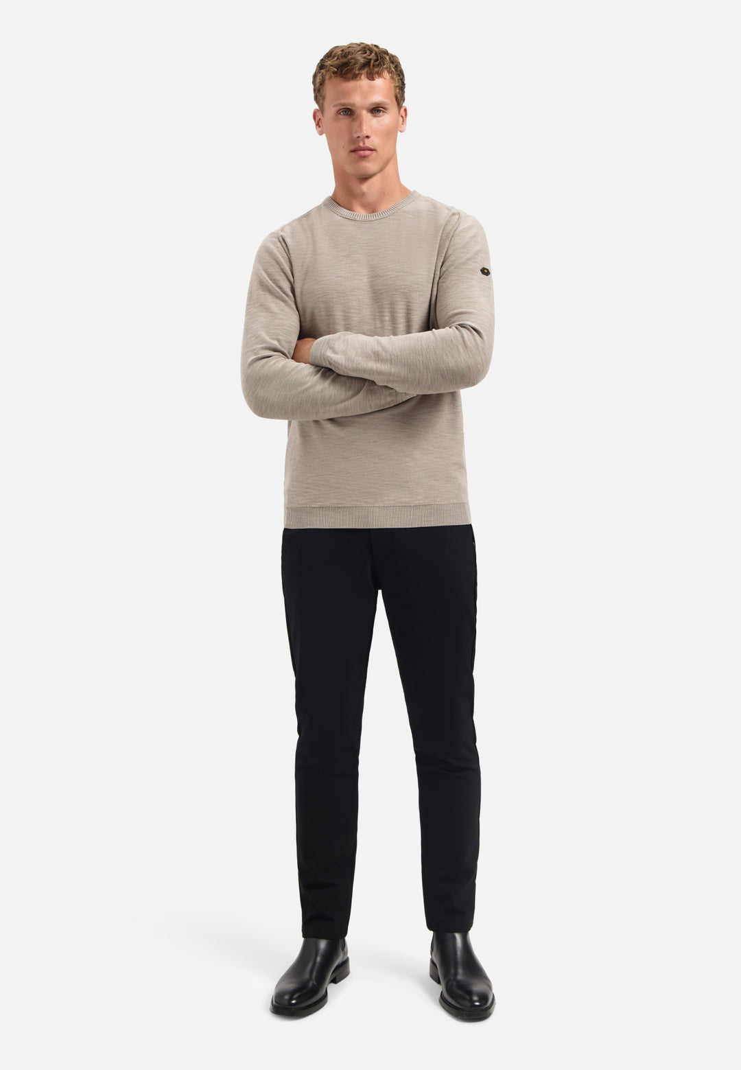 No Excess Garment Dyed Crewneck Pullover in Clay | Buster McGee