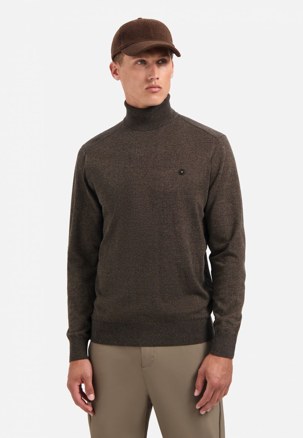 No Excess Roll Neck Pullover in Taupe | Buster McGee Daylesford