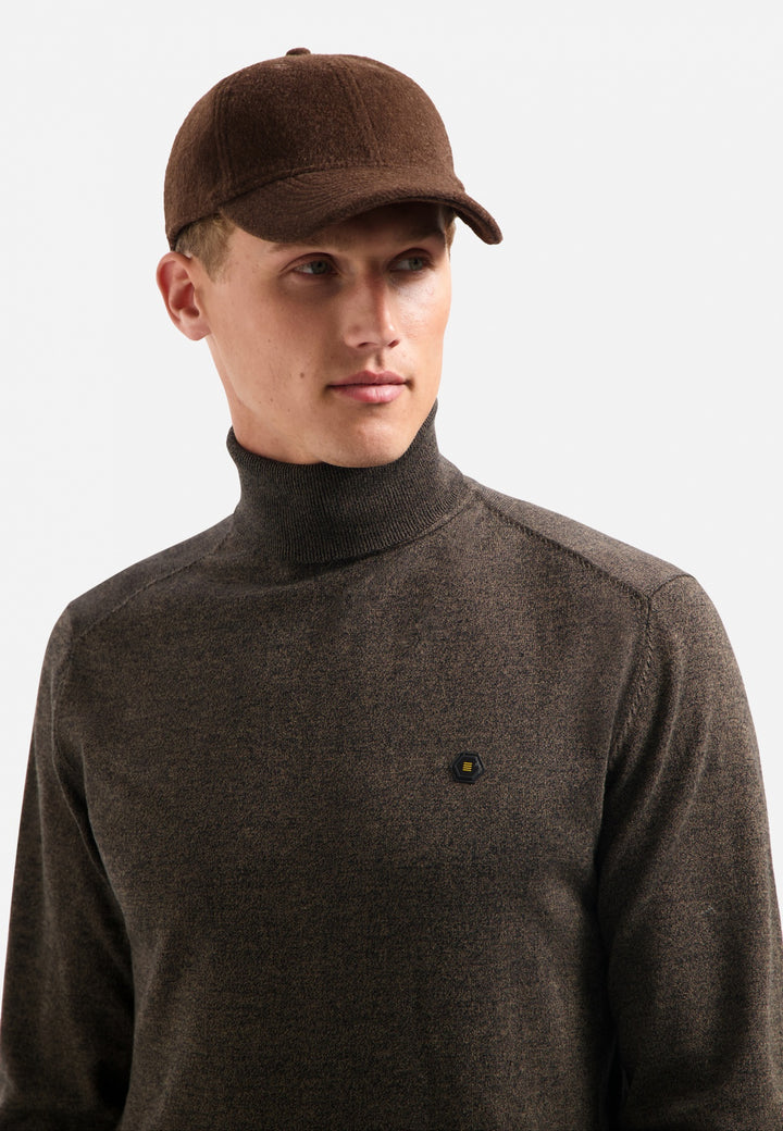 No Excess Roll Neck Pullover in Taupe | Buster McGee Daylesford