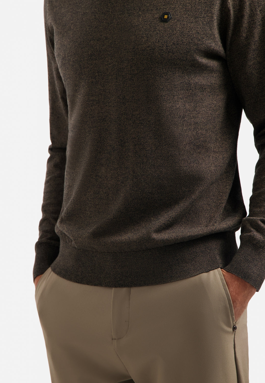 No Excess Roll Neck Pullover in Taupe | Buster McGee Daylesford