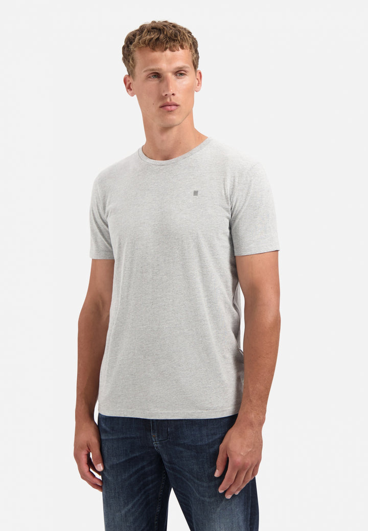 No Excess Solid Basic Crewneck Tee in Grey Melange | Buster McGee