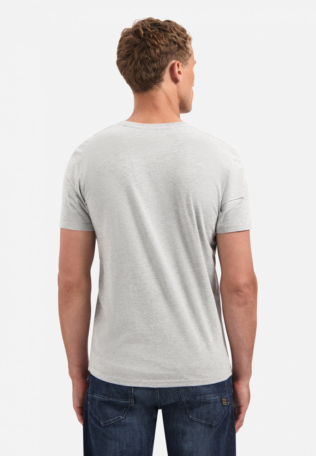 No Excess Solid Basic Crewneck Tee in Grey Melange | Buster McGee