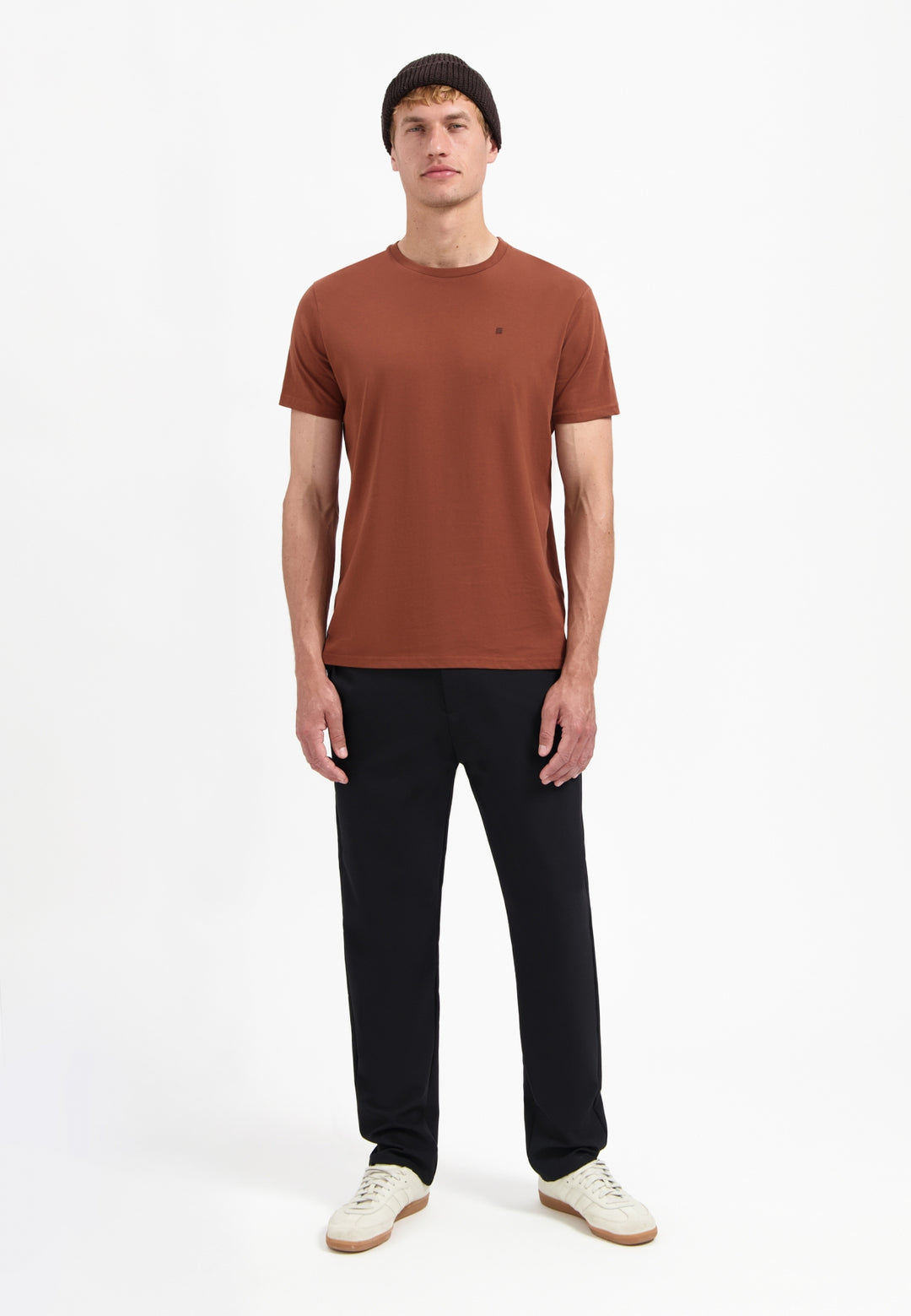 No Excess Solid Basic Crewneck Tee in Terracotta | Buster McGee