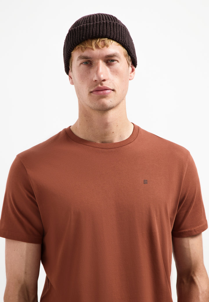 No Excess Solid Basic Crewneck Tee in Terracotta | Buster McGee