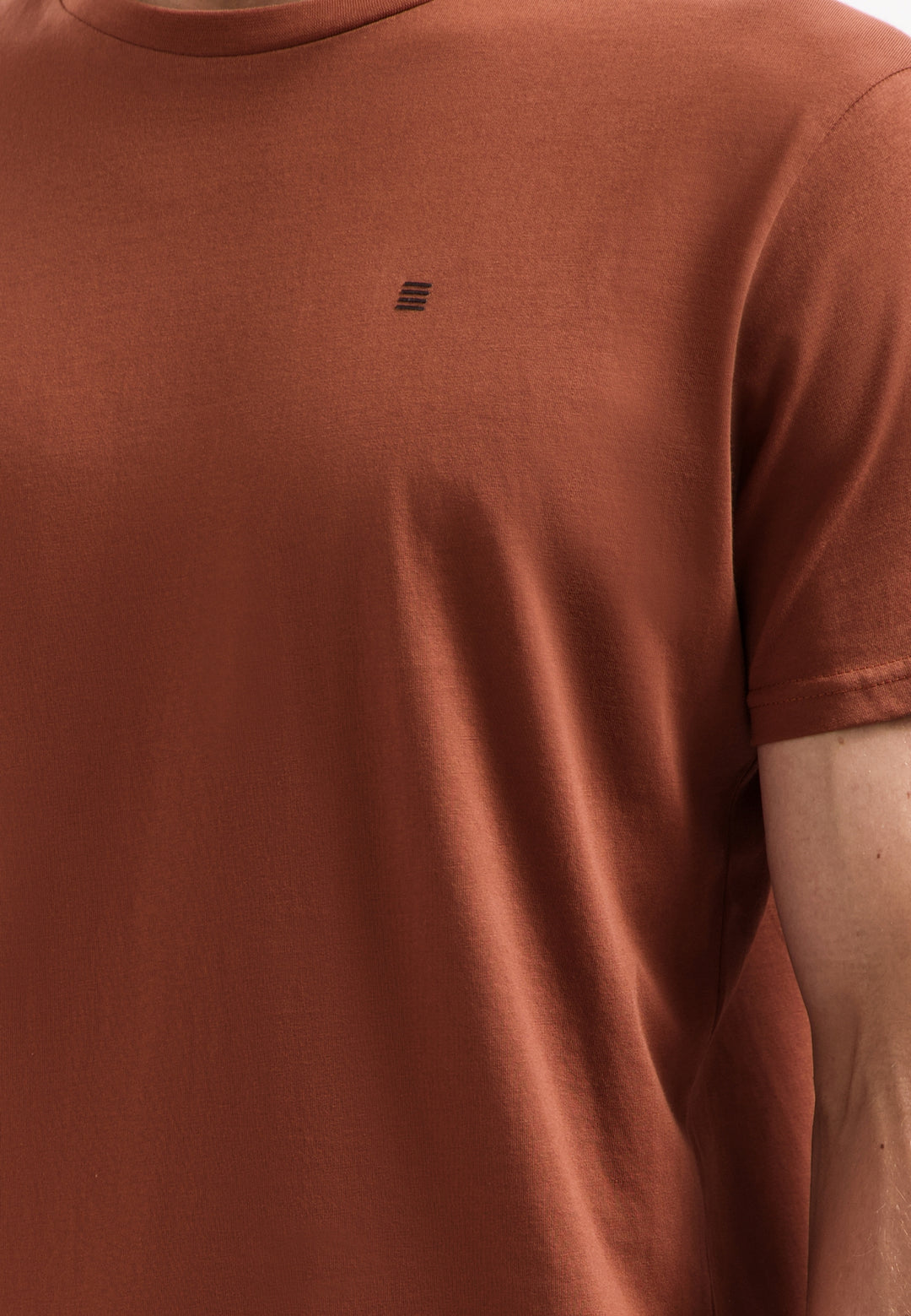 No Excess Solid Basic Crewneck Tee in Terracotta | Buster McGee