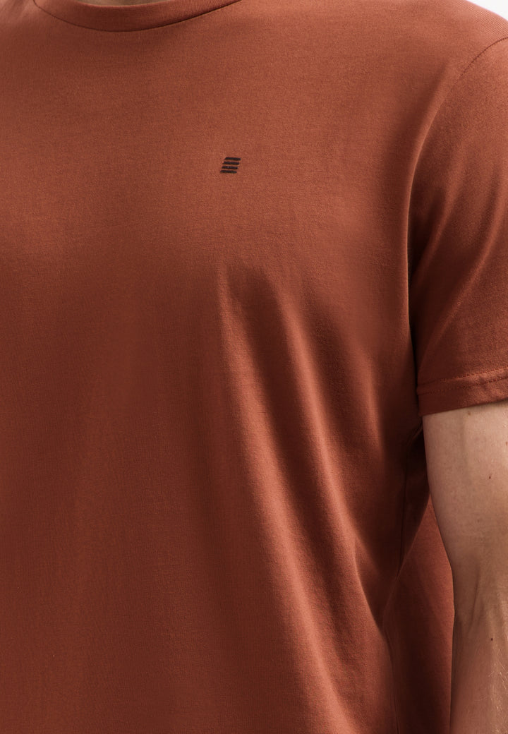 No Excess Solid Basic Crewneck Tee in Terracotta | Buster McGee