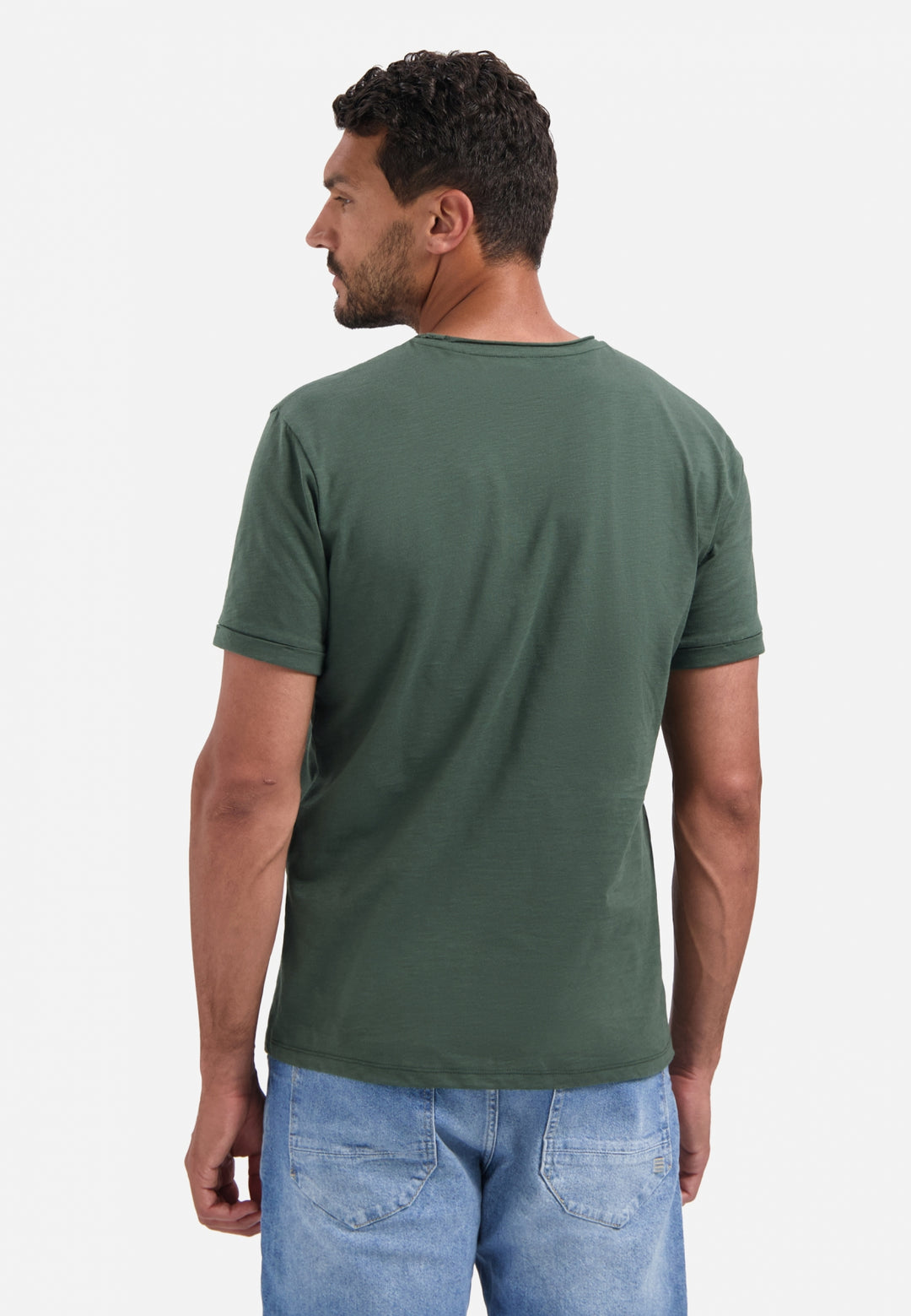 No Excess Crewneck Slub Tee in Dark Green | Buster McGee Daylesford