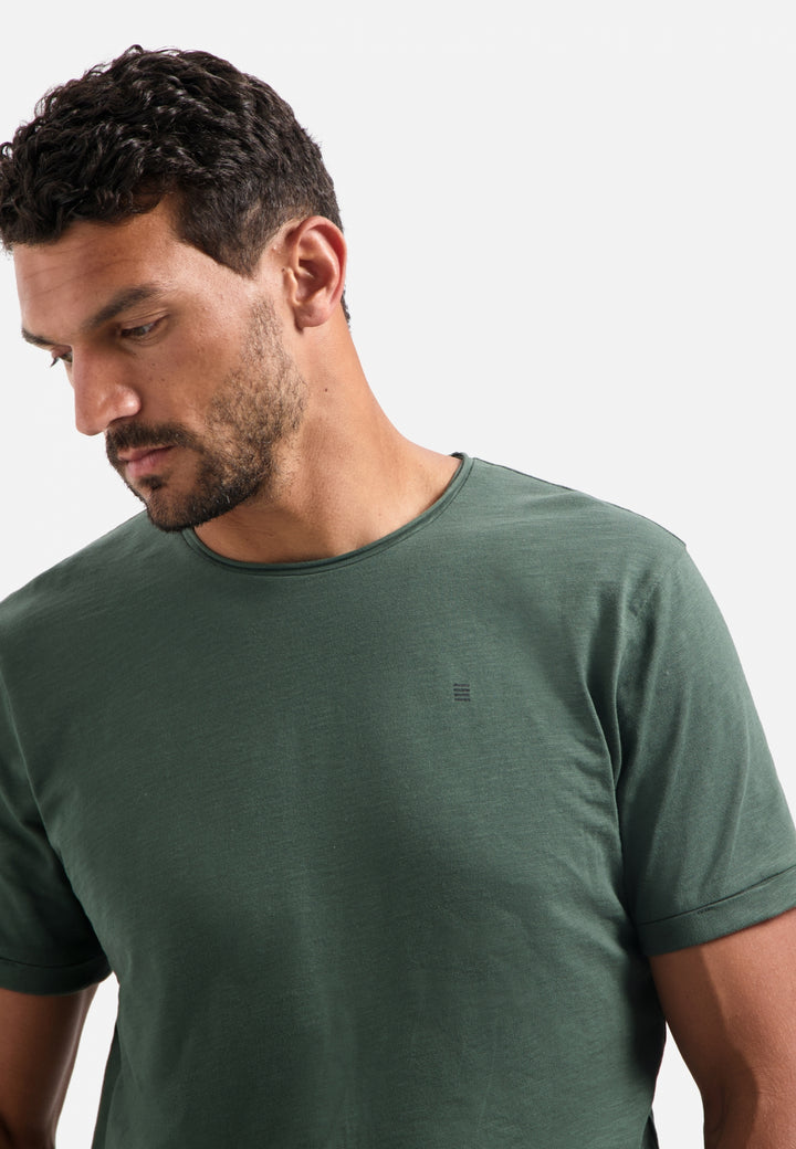 No Excess Crewneck Slub Tee in Dark Green | Buster McGee Daylesford