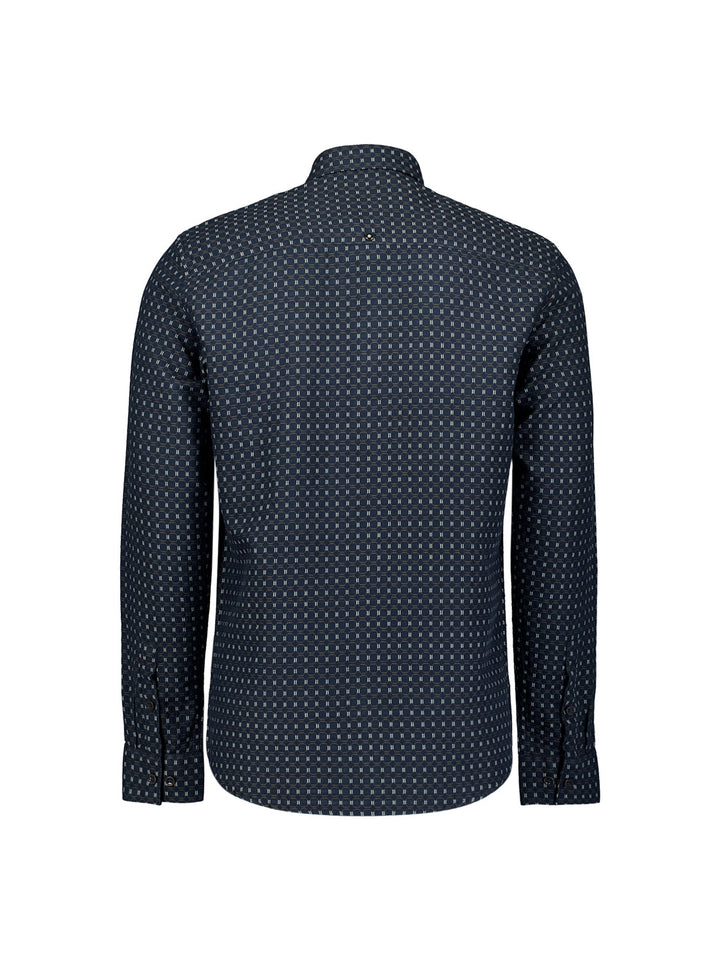 No Excess Mini Jacquard Longsleeve Shirt in Night
