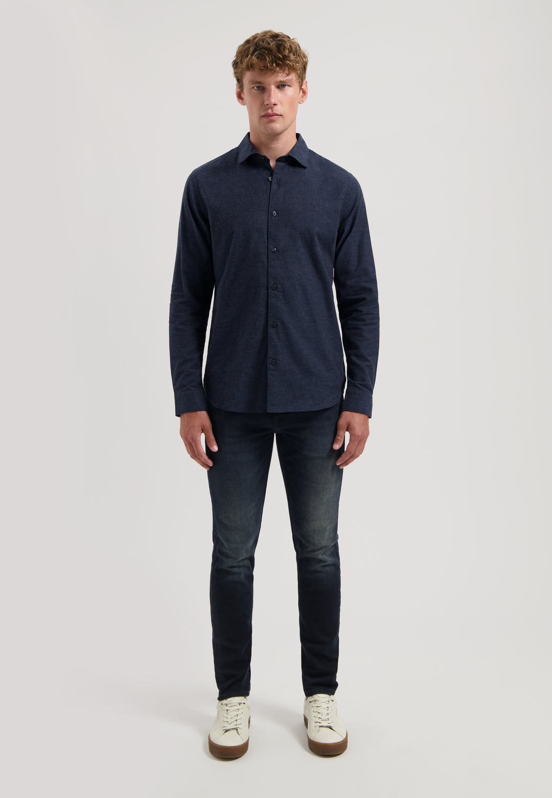 Olav Longsleeve Shirt in Dark Navy | Buster McGee Daylesford