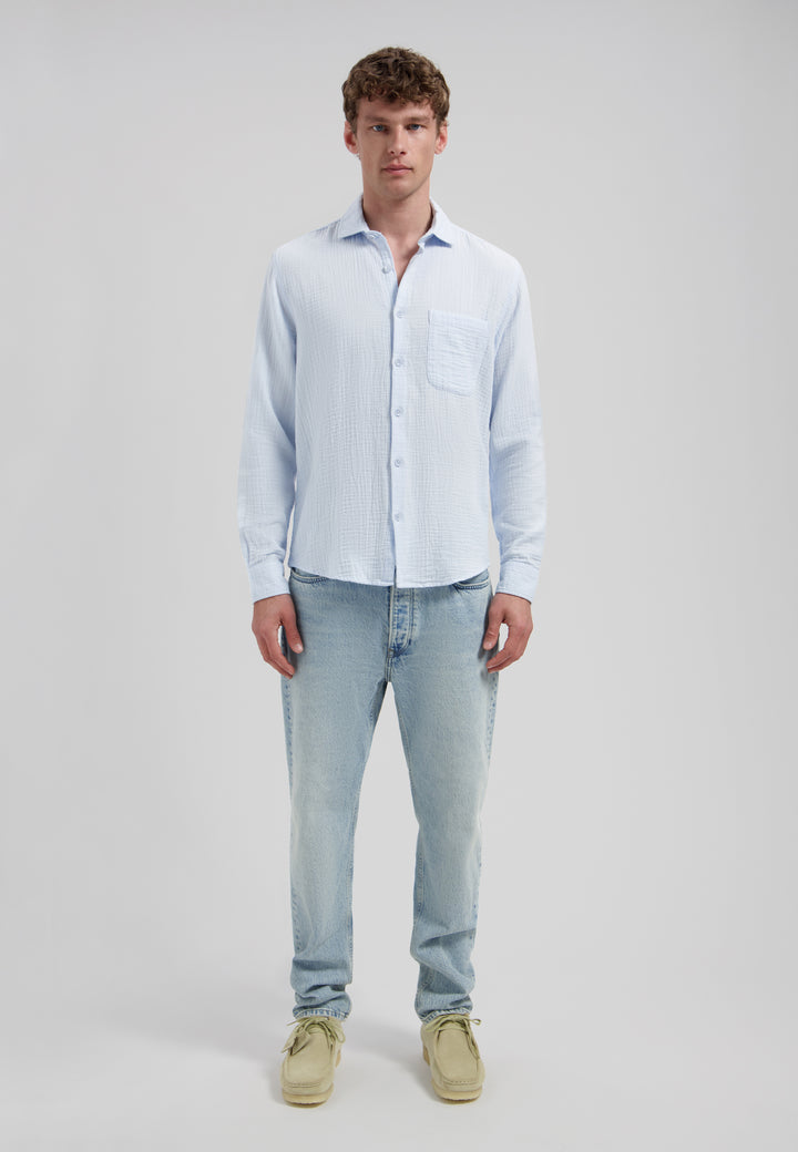 Dstrezzed Axton Longsleeve Shirt in Light Blue | Buster McGee