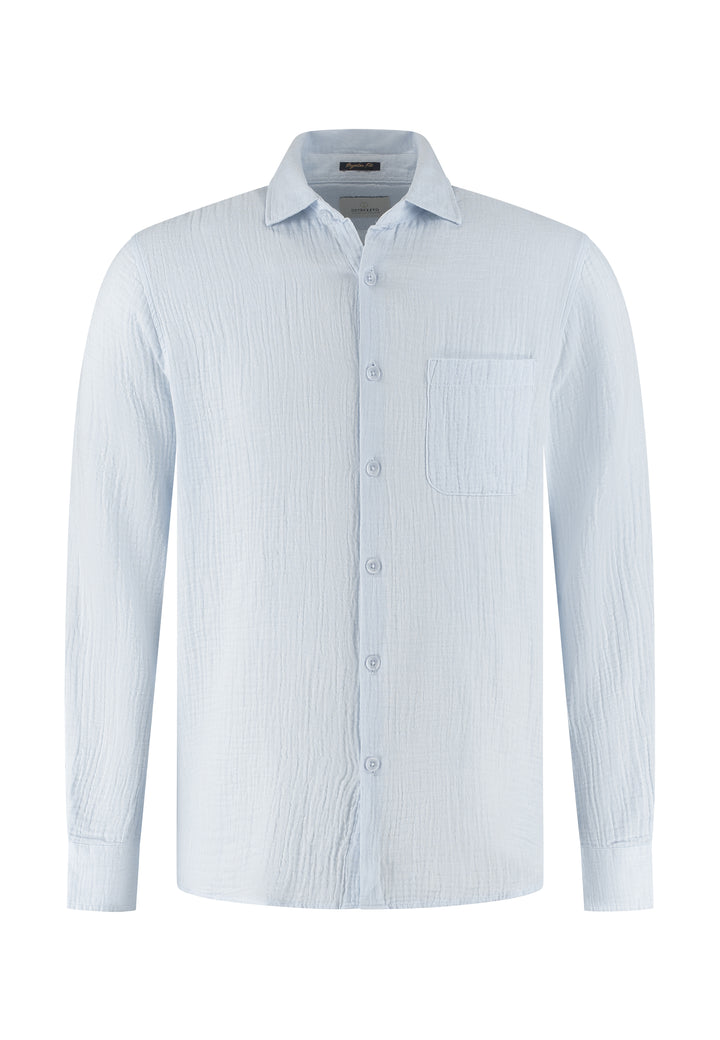 Dstrezzed Axton Longsleeve Shirt in Light Blue | Buster McGee
