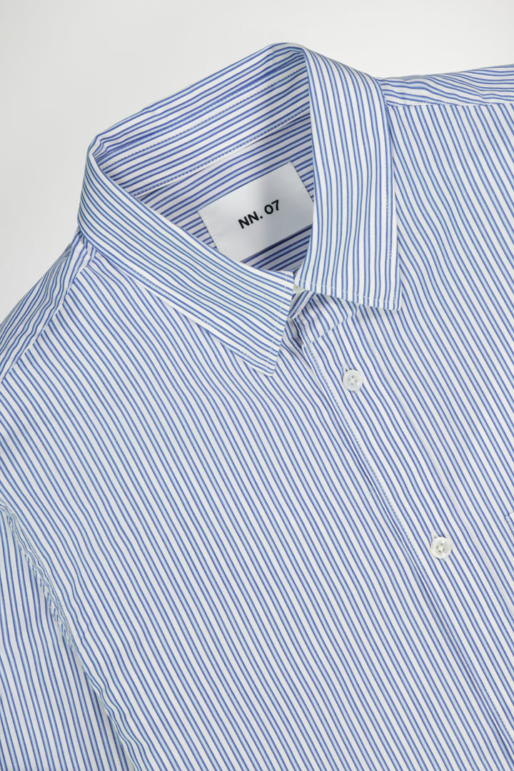 NN07 Cohen 5222 Long Sleeve Shirt in Blue Stripe | Buster McGee