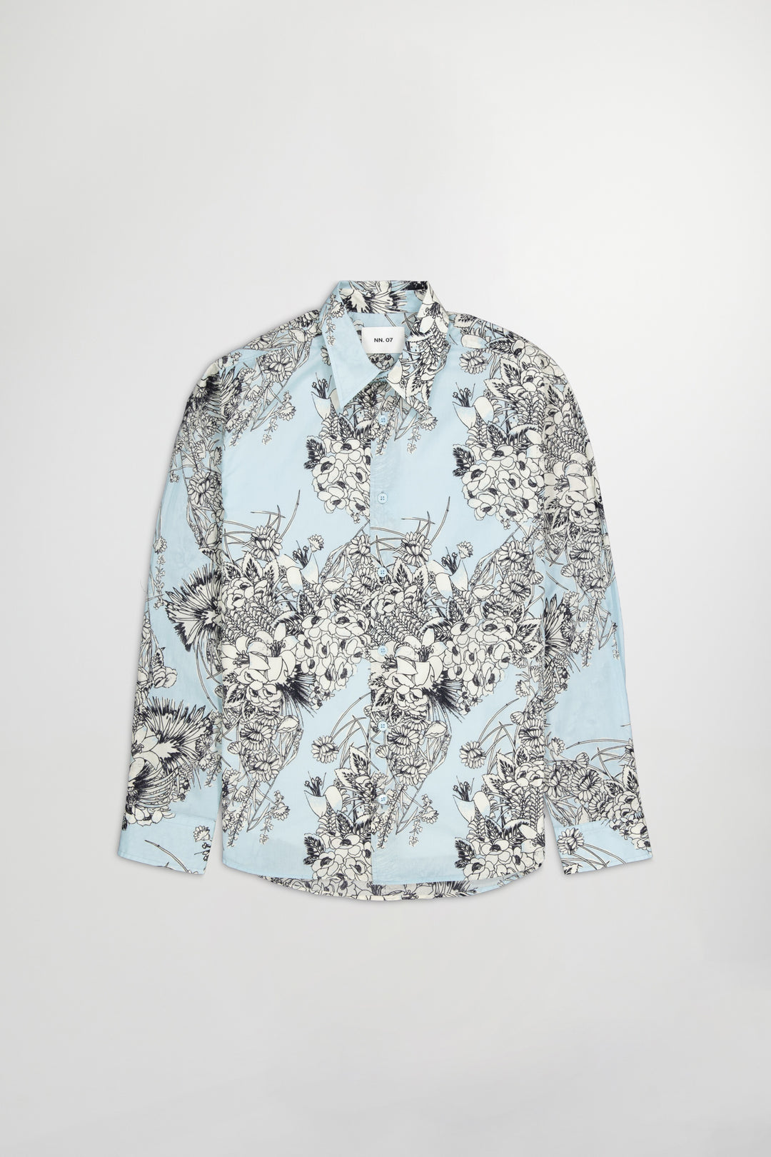 NN07 Quinsy 5733 LS Patterned Shirt in Winter Sky | Buster McGee