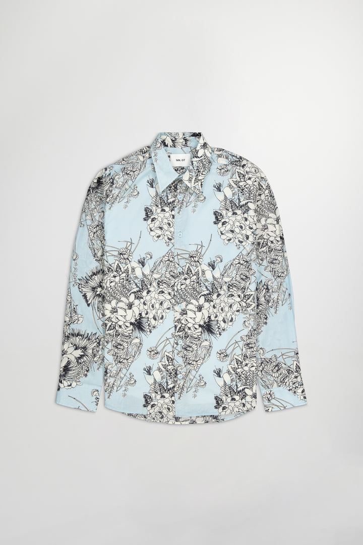 NN07 Quinsy 5733 LS Patterned Shirt in Winter Sky | Buster McGee