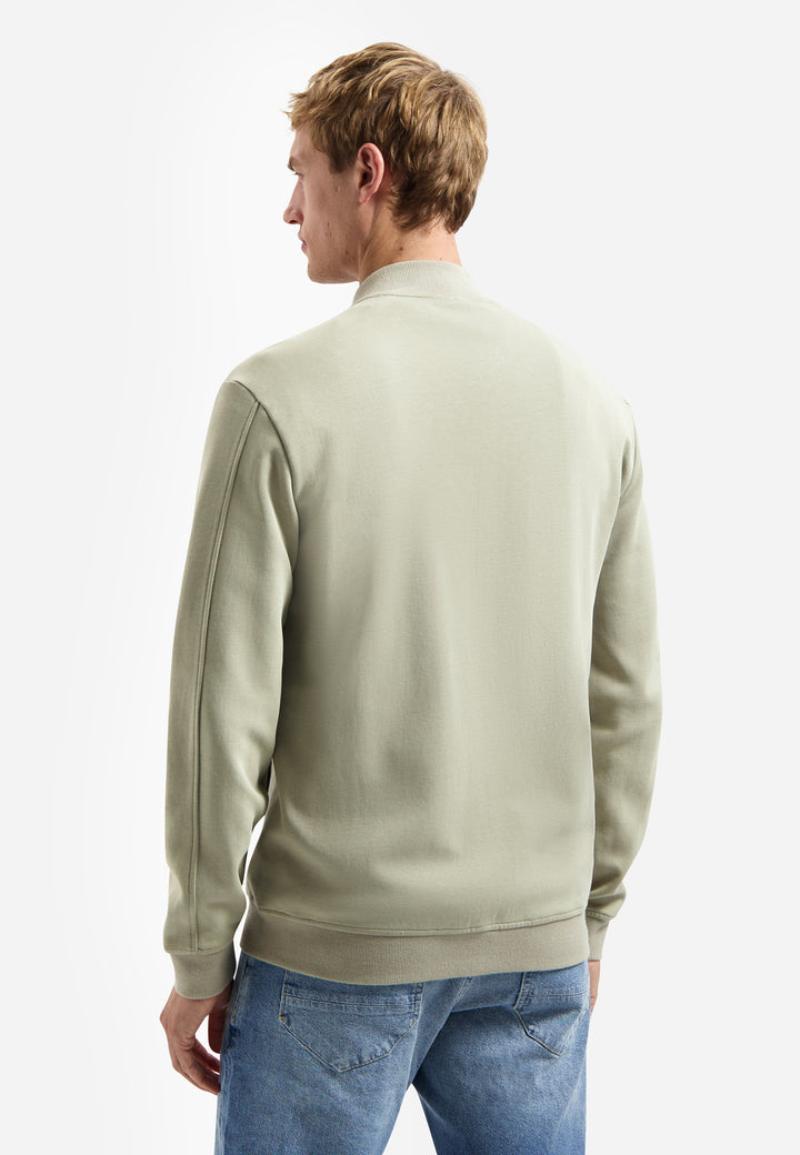 No Excess Full Zip Sweater Jacket in Taupe