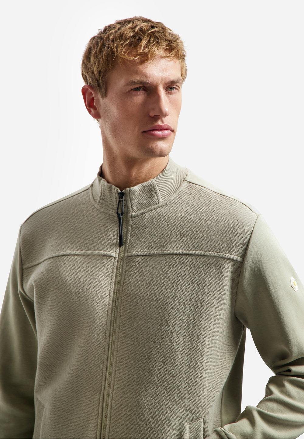 No Excess Full Zip Sweater Jacket in Taupe | Buster McGee