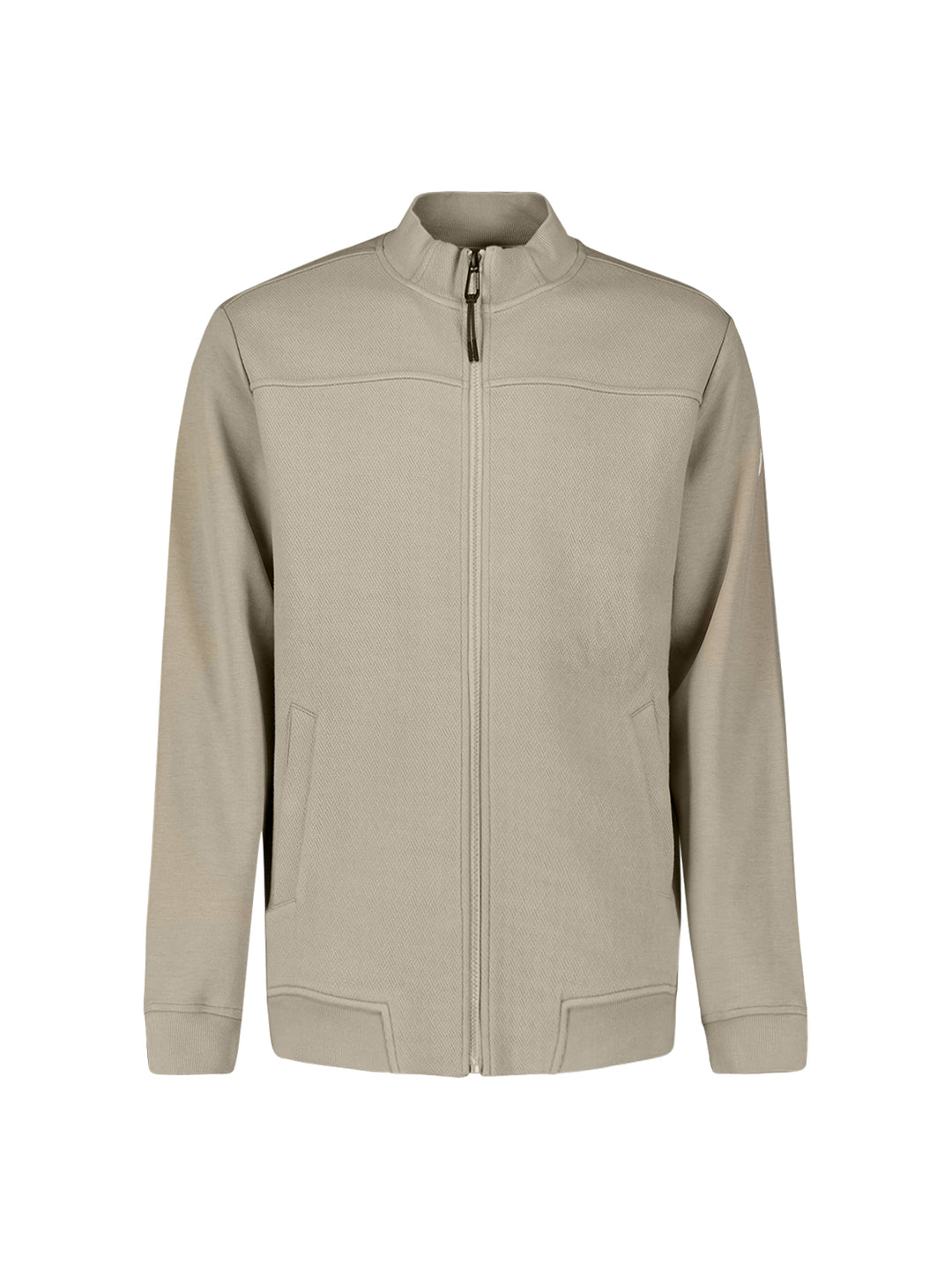 No Excess Full Zip Sweater Jacket in Taupe | Buster McGee