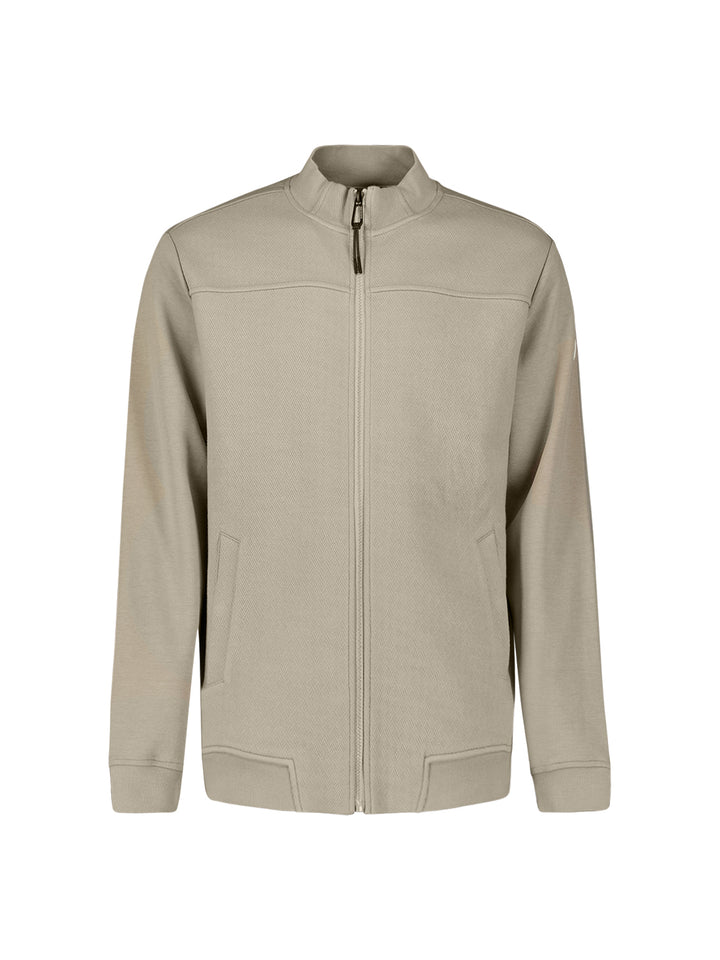 No Excess Full Zip Sweater Jacket in Taupe | Buster McGee