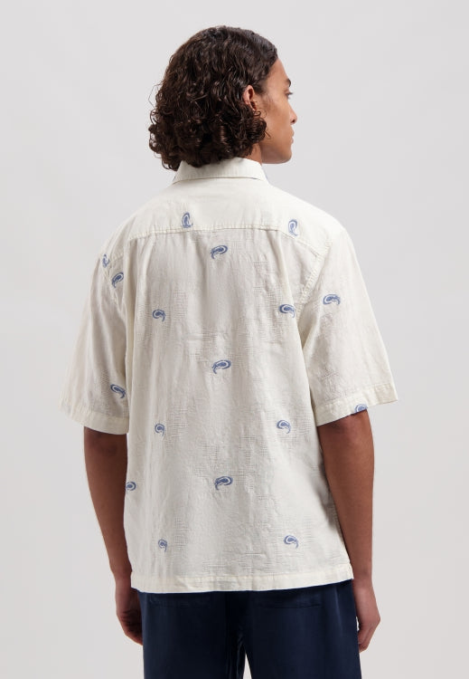 DSTREZZED Saul Jaquard Shortsleeve Shirt in Offwhite | Buster McGee