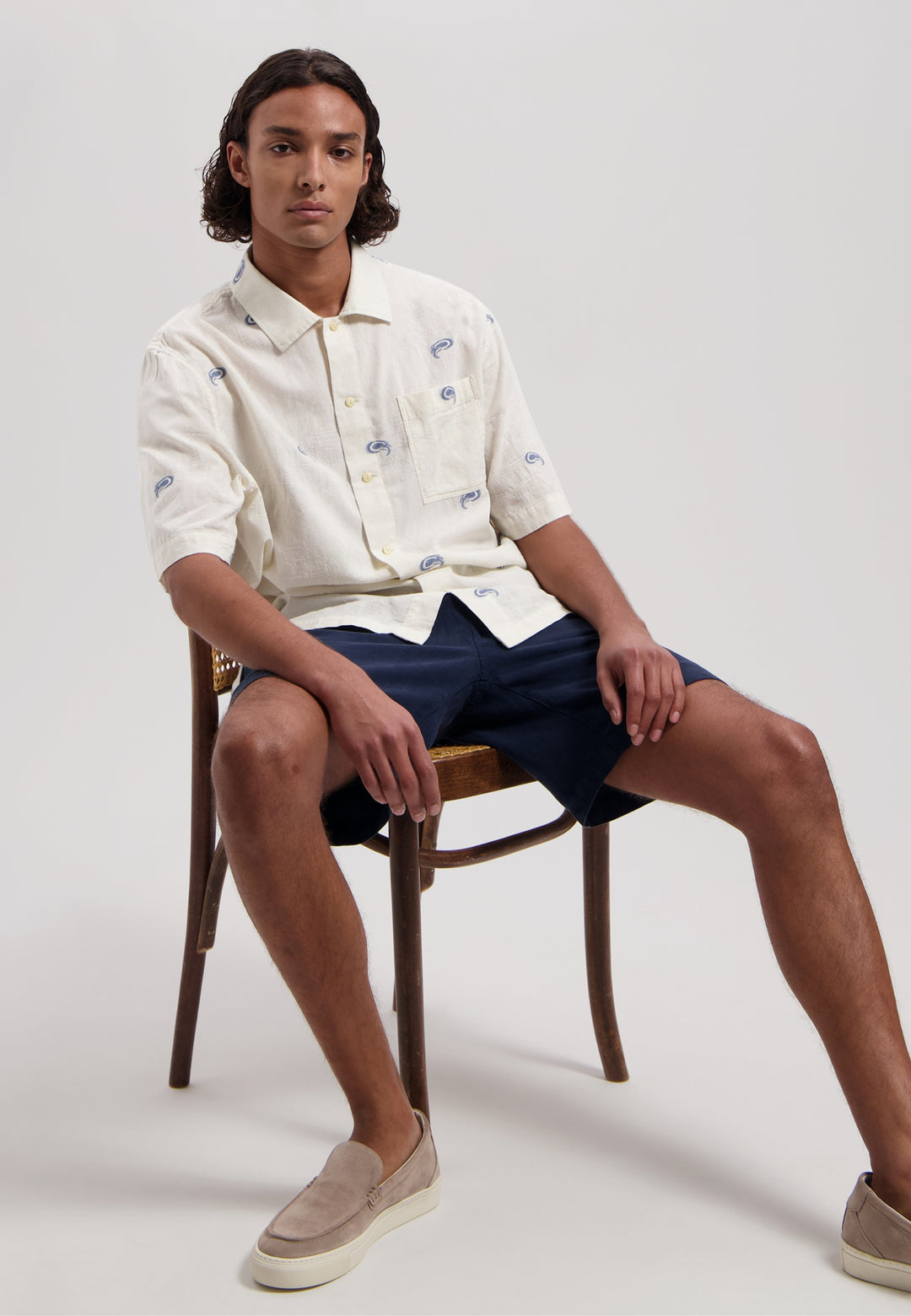 DSTREZZED Saul Jaquard Shortsleeve Shirt in Offwhite | Buster McGee