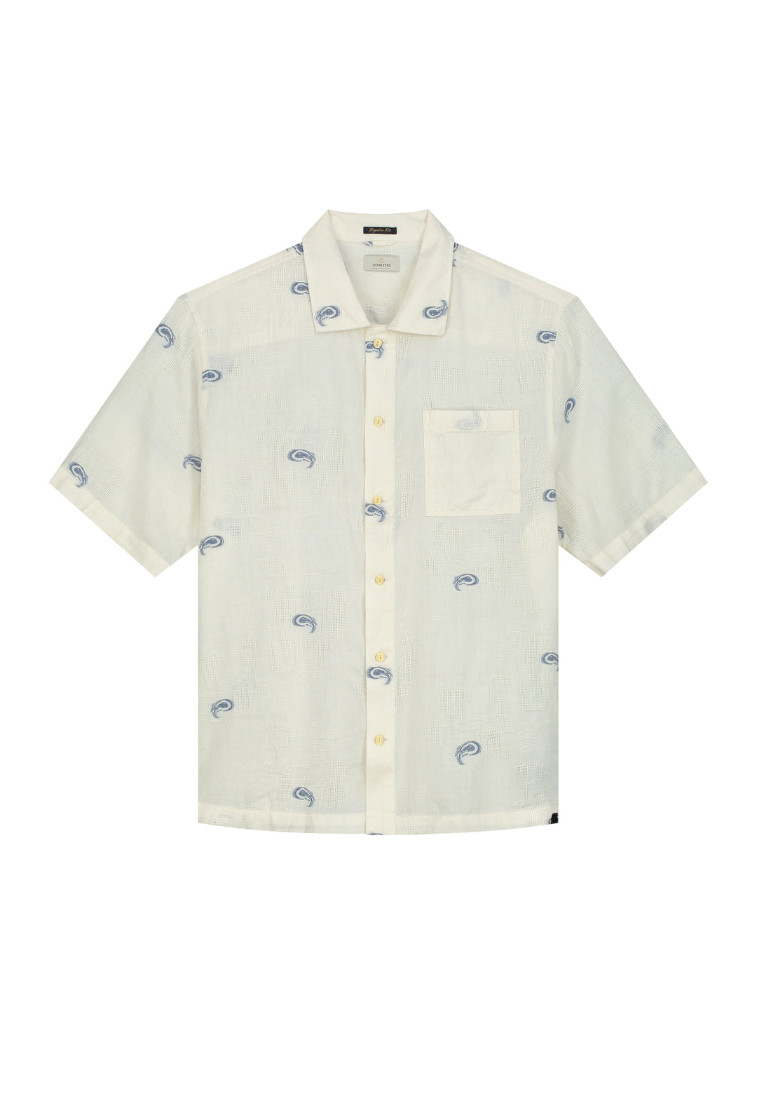 DSTREZZED Saul Jaquard Shortsleeve Shirt in Offwhite | Buster McGee