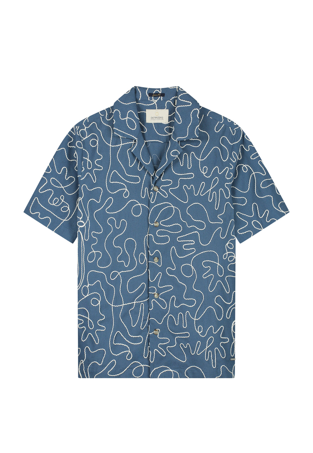 Dstrezzed Leo Resort Shirt in Blue Fusion