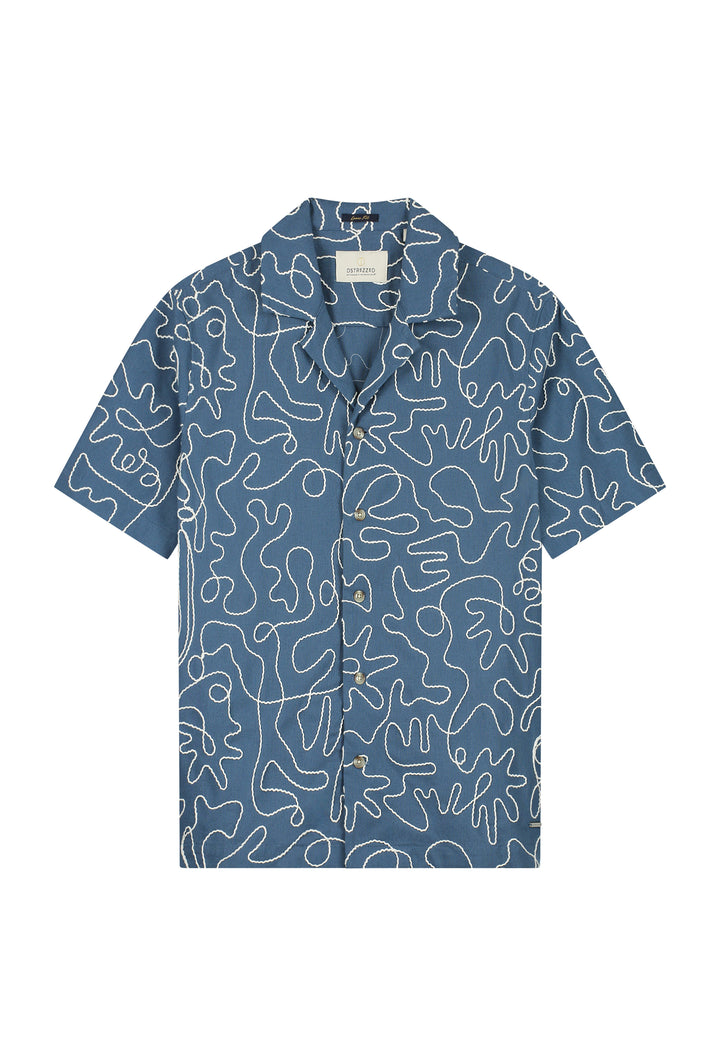 Dstrezzed Leo Resort Shirt in Blue Fusion