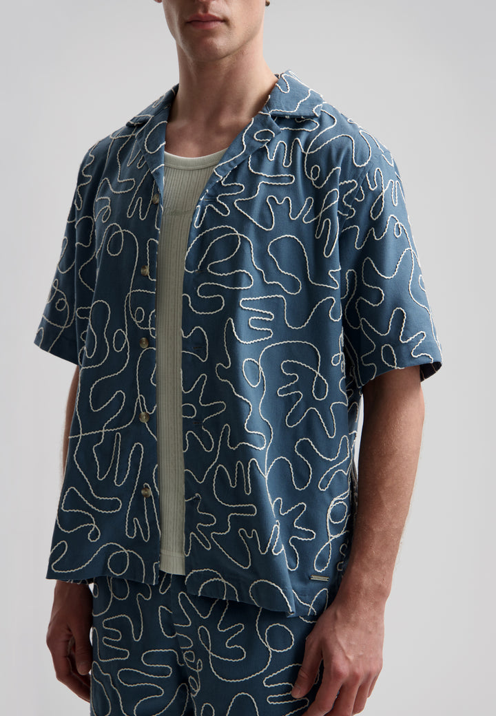 Dstrezzed Leo Resort Shirt in Blue Fusion | Buster McGee