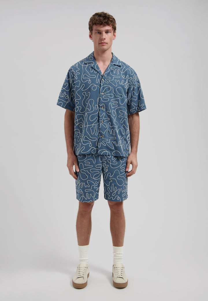 Dstrezzed Leo Resort Shirt in Blue Fusion | Buster McGee