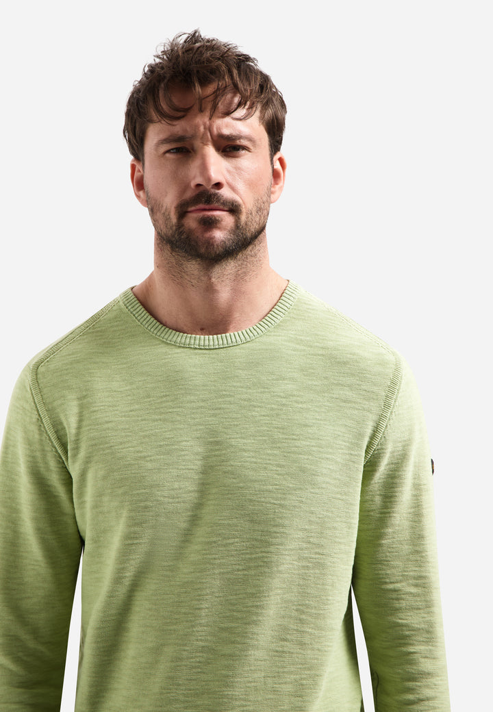 No Excess Fine Knit Crewneck Sweater in Green | Buster McGee