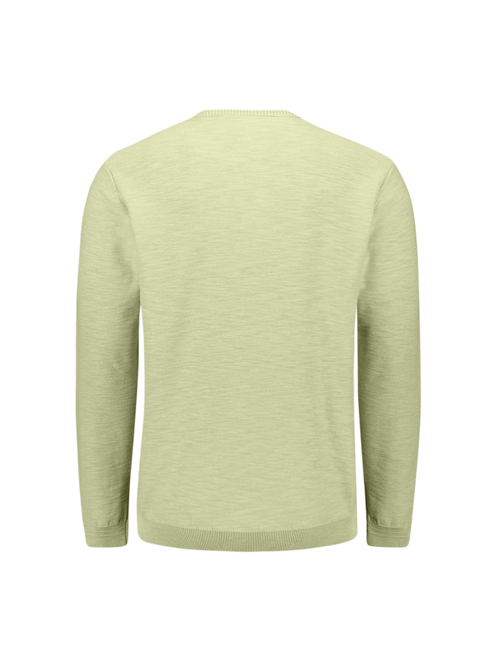No Excess Fine Knit Crewneck Sweater in Green