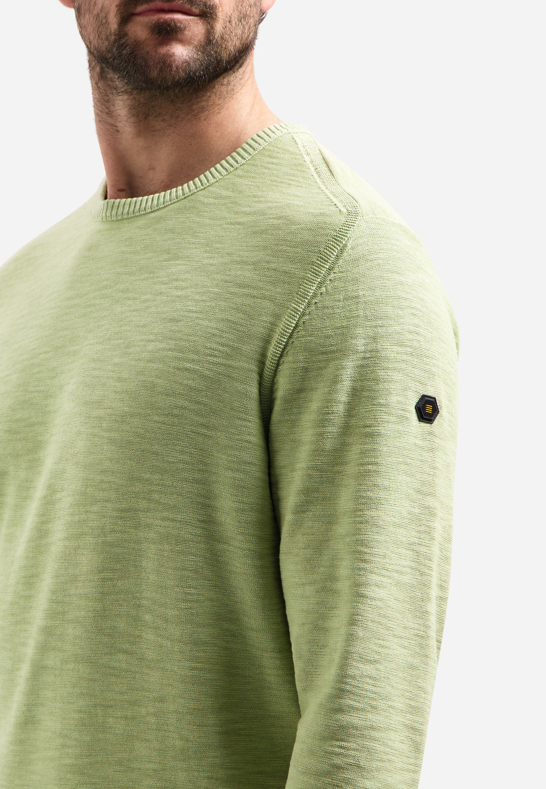 No Excess Fine Knit Crewneck Sweater in Green