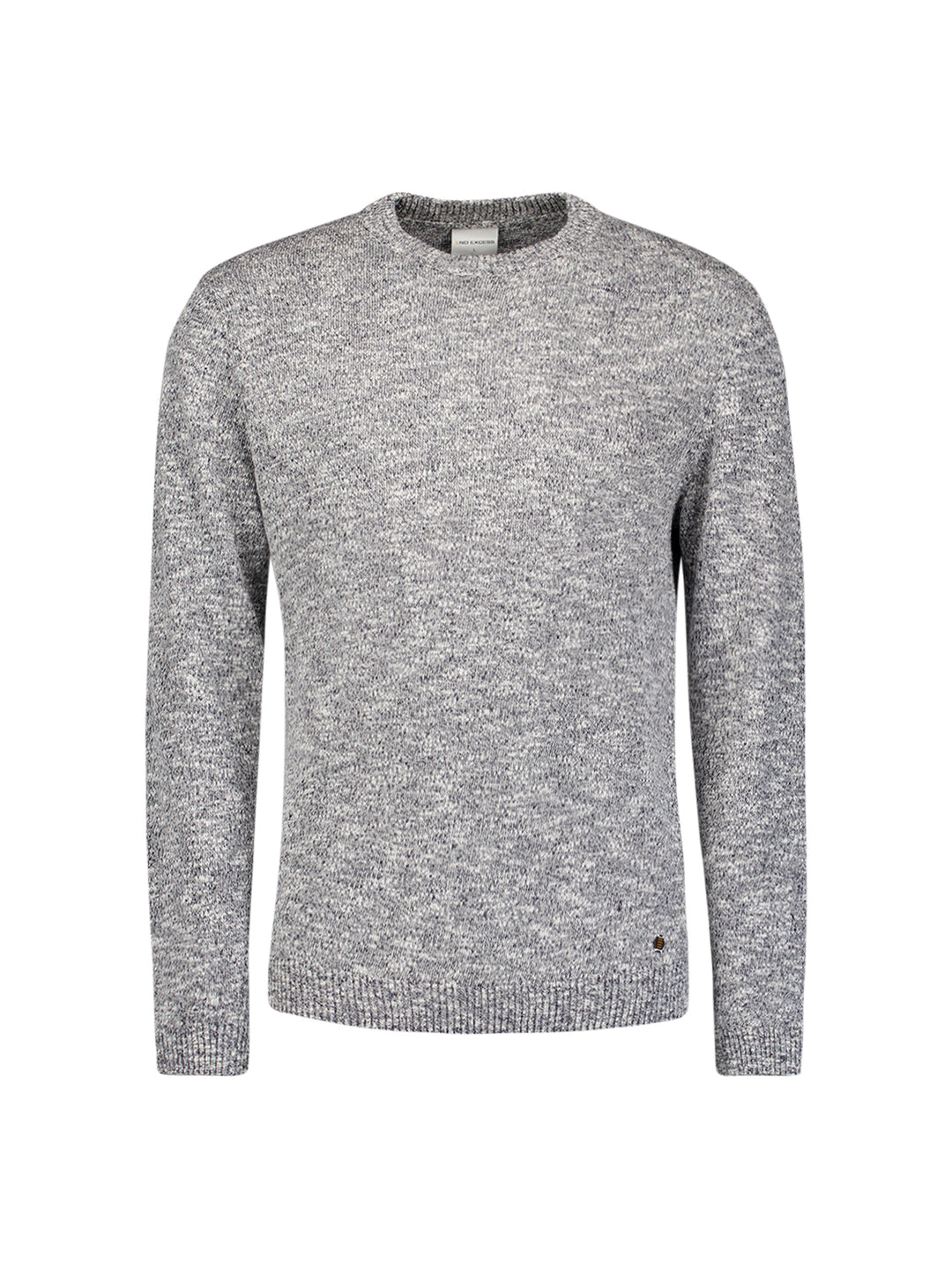No Excess Melange Crewneck Sweater with Linen in Night | Buster McGee