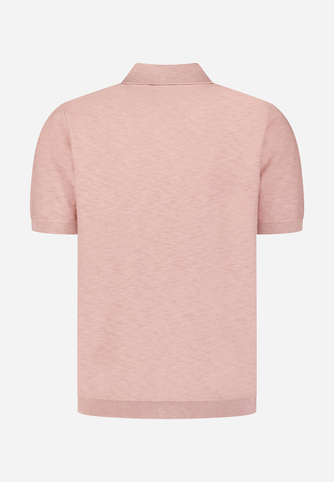 No Excess Knitted Slub Polo with Buttons in Light Mauve