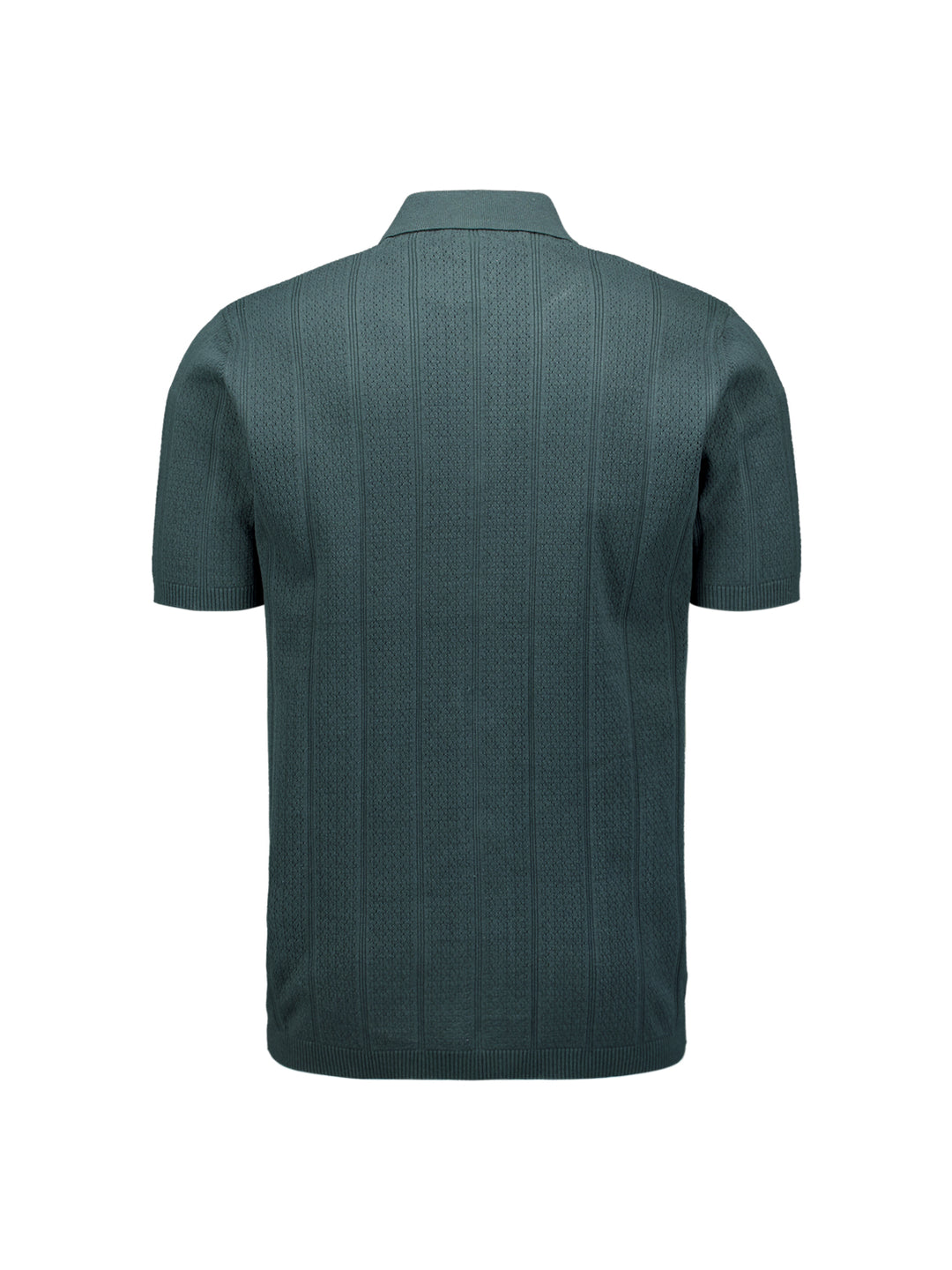 No Excess Knitted Polo Shirt with Button Closure in Dark Steel
