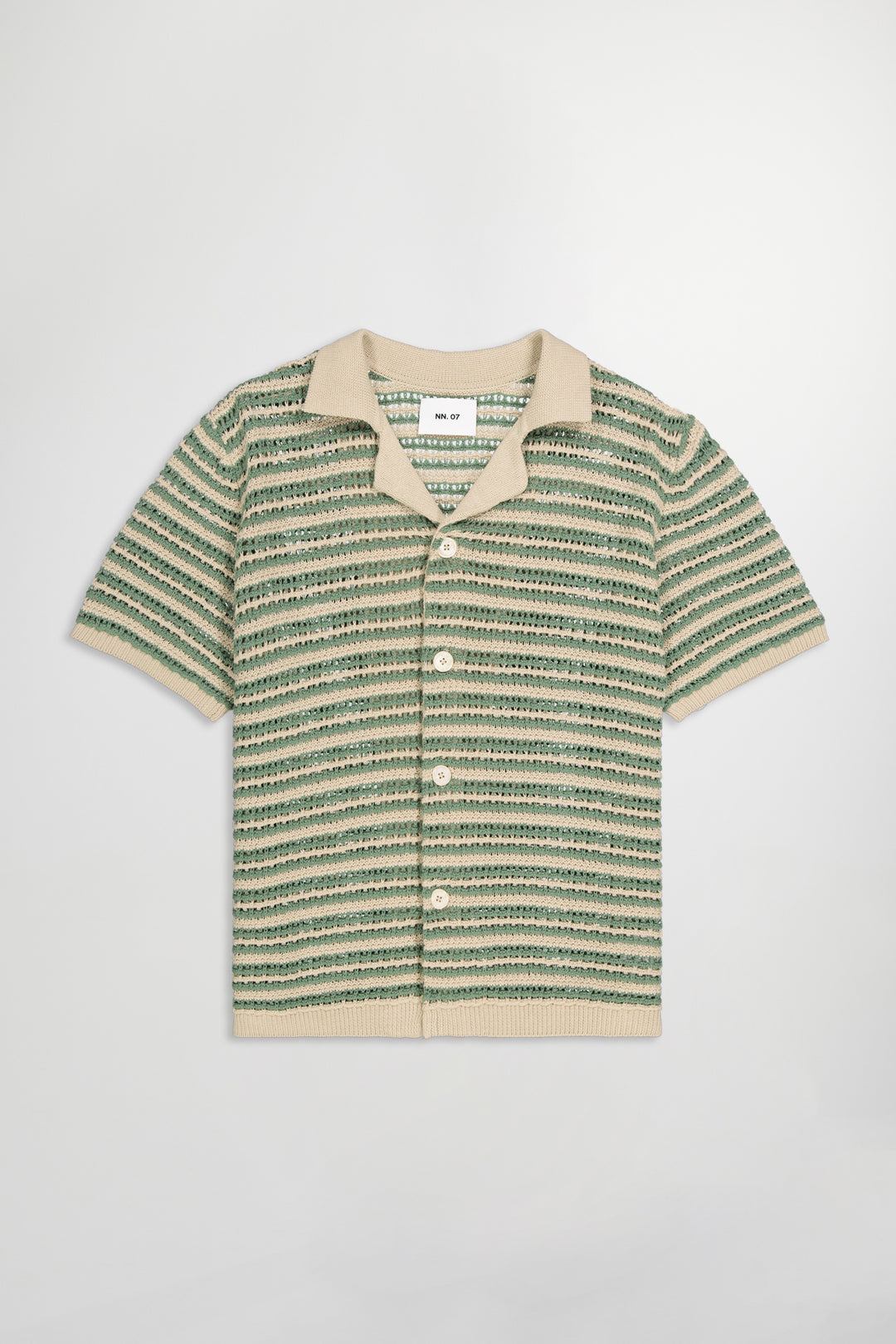 NN07 Henry SS 6636 Open Collar Shirt in Ecru | Buster McGee