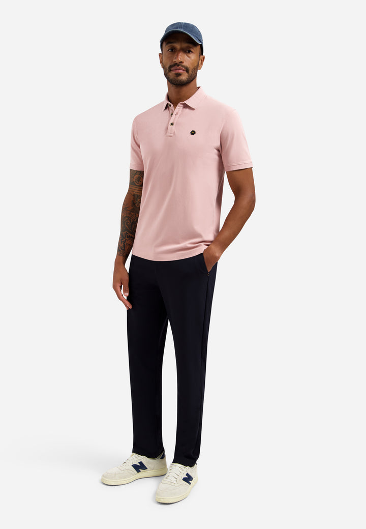 No Excess Basic Polo Shirt  in Light Mauve