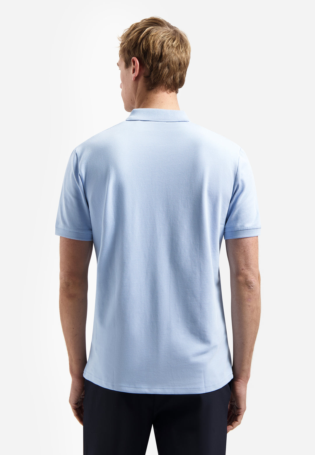 No Excess Basic Short Sleeve Polo Shirt in Blue