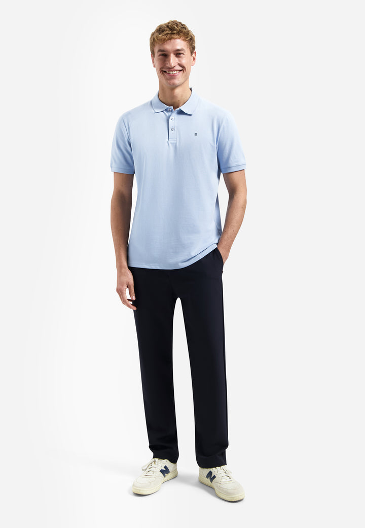 No Excess Basic Short Sleeve Polo Shirt in Blue | Buster McGee
