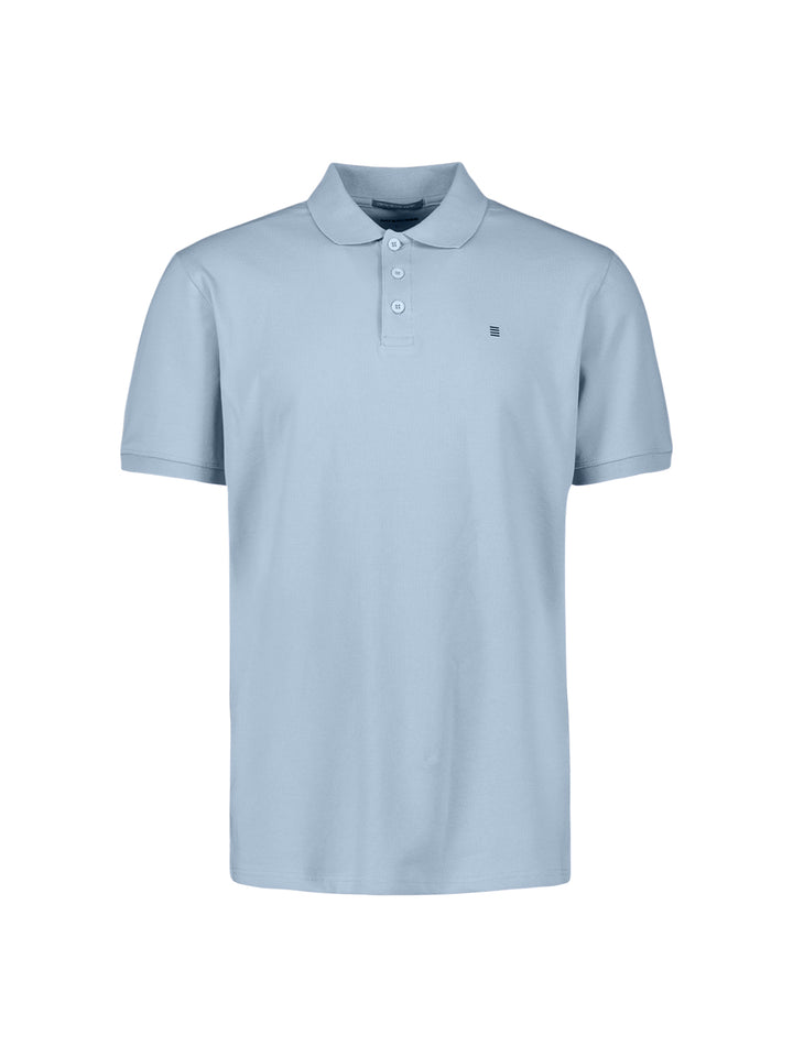 No Excess Basic Short Sleeve Polo Shirt in Blue