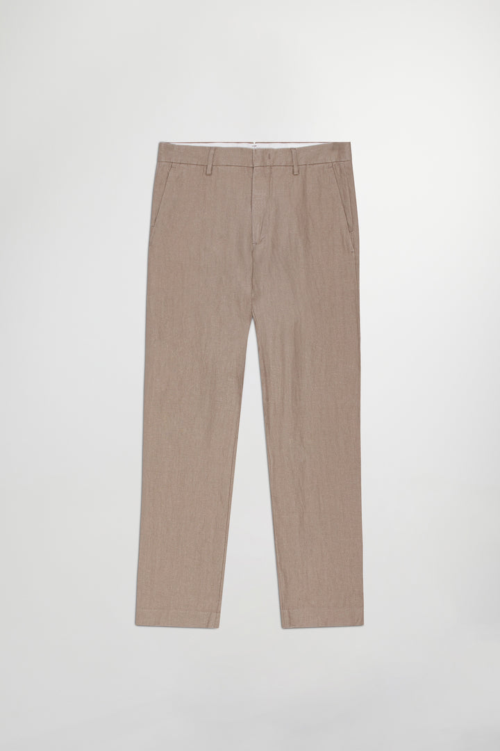 NN07 Theo 1454 Linen Pant in Greige | Buster McGee