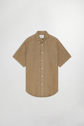 NN07 Arne SS NO PKT 5706 Linen Shirt in Greige | Buster McGee